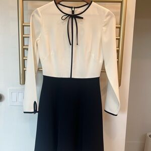 Ted Baker Black and White Dress with Bow Detail, size 1